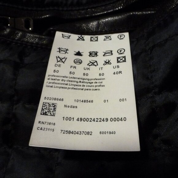 Hugo Boss Avaitor Style Black Leather Full Zip Jacket-Size 40 Regular - Picture 8 of 12